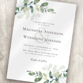 Invitation Élégant Mariage moderne Eucalyptus