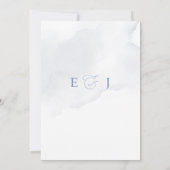 Invitation Élégant Mariage moderne géométrique Dusty bleu flo (Dos)