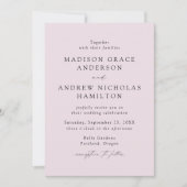 Invitation Élégant Mariage Moderne Lavande Script (Devant)