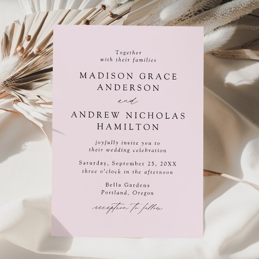 Invitation Élégant Mariage Moderne Lavande Script