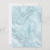 Invitation Elégant Mariage moderne marbre bleu argent (Dos)