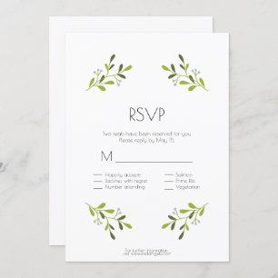 Invitation Elégant Mariage moderne. RSVP Avec Options De Repa