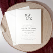 Invitation Élégant Mariage Moderne Simple Noir & Blanc