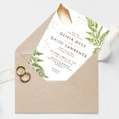 Invitation Élégant Mariage Moderne Vert et Or