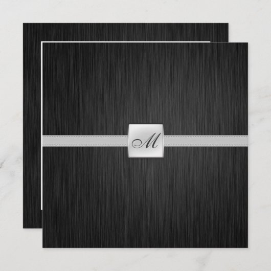 Invitation Élégant Mariage Monogramme (avec libellé) (Devant / Derrière)