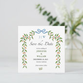 Invitation Élégant mariage monogrammé Citrus et verdure (Debout devant)