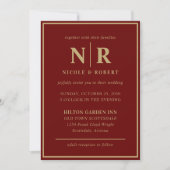 Invitation Élégant Mariage Monogramme Mariage et Initiales de (Devant)