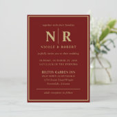 Invitation Élégant Mariage Monogramme Mariage et Initiales de (Debout devant)