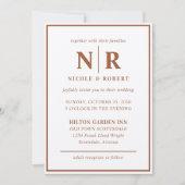 Invitation Élégant Mariage Monogramme Mariage et Initiales de (Devant)
