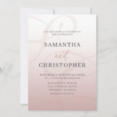 Invitation Élégant Mariage Monogramme Script (Devant)