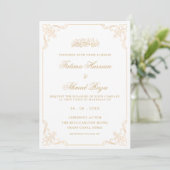 Invitation Élégant Mariage Musulman Écriture Romantique Vinta (Debout devant)