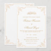 Invitation Élégant Mariage Musulman Écriture Romantique Vinta (Devant / Derrière)