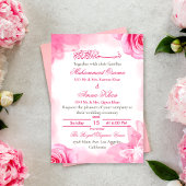 Invitation Élégant Mariage musulman musulman rose floral