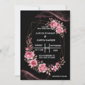 Invitation Élégant Mariage musulman noir et blanc (Devant)