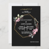 Invitation Élégant Mariage musulman noir et blanc (Devant)