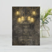 Invitation Élégant mariage musulman RUSTIQUE (Debout devant)