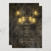 Invitation Élégant mariage musulman RUSTIQUE (Devant / Derrière)