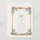 Invitation Elégant Mariage nautique floral (Devant)