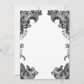 Invitation Élégant Mariage noir blanc dentelle (Dos)
