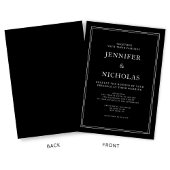 Invitation Élégant Mariage noir classique