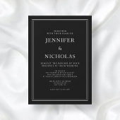 Invitation Élégant Mariage noir classique