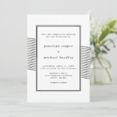 Invitation Élégant Mariage noir et blanc (Debout devant)