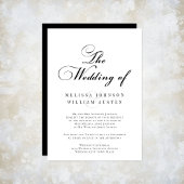 Invitation Élégant Mariage noir et blanc