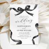 Invitation Élégant Mariage noir et blanc