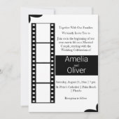 Invitation Élégant Mariage noir et blanc (Devant)