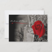 Invitation Élégant Mariage noir et blanc Rose rouge (Devant)