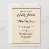 Invitation Élégant Mariage noir et or (Dos)