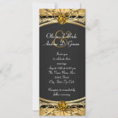 Invitation Élégant Mariage noir et or Glam (Dos)