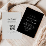 Invitation Élégant Mariage noir formel avant et arrière<br><div class="desc">Cette élégante faire-part de mariage noire à l'avant et à l'arrière est parfaite pour un mariage rustique. Le design comprend une police de calligraphie élégante dans un arrière - plan noir et blanc pour agrémenter votre événement.</div>