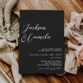 Invitation Élégant Mariage noir photo