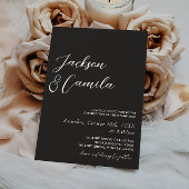 Invitation Élégant Mariage noir photo