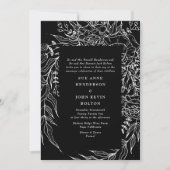 Invitation Élégant Mariage noir Tuxedo blanc brillant (Devant)