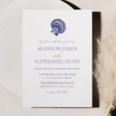 Invitation Elégant Mariage Ocean Blue Seashell