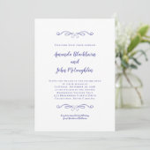 Invitation Élégant Mariage officiel de périphérique bleu (Debout devant)