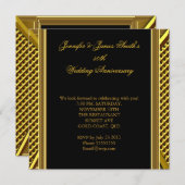 Invitation Élégant Mariage Or 50e Anniversaire de Mariage (Devant / Derrière)