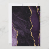 Invitation Élégant Mariage or d'agate violet (Dos)