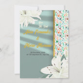 Invitation Élégant Mariage or floral (Devant)