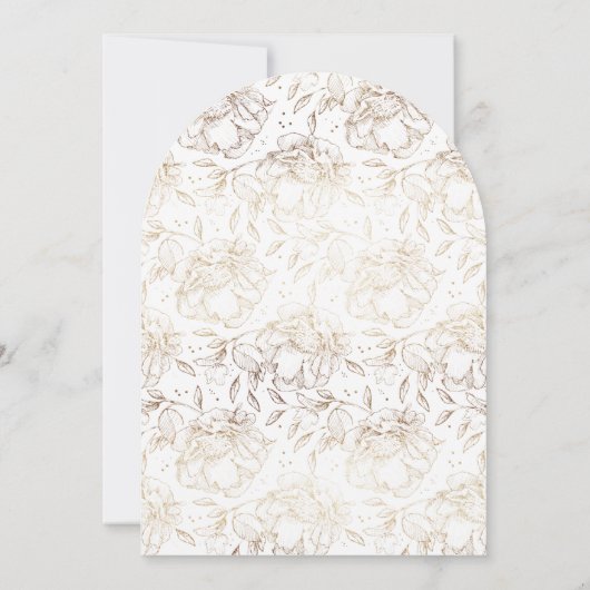 Invitation Élégant Mariage or Florals Arch (Dos)