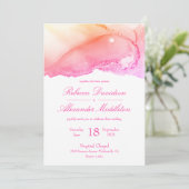 Invitation Élégant Mariage or rose Abstrait (Debout devant)