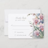 Invitation Elégant mariage orchidée RSVP Card Pastel (Devant)