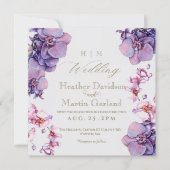 Invitation Élégant Mariage orchidée violet Fleur Moderne (Devant)