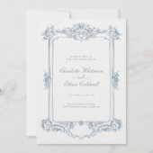 Invitation Élégant Mariage ornemental baroque floral (Devant)