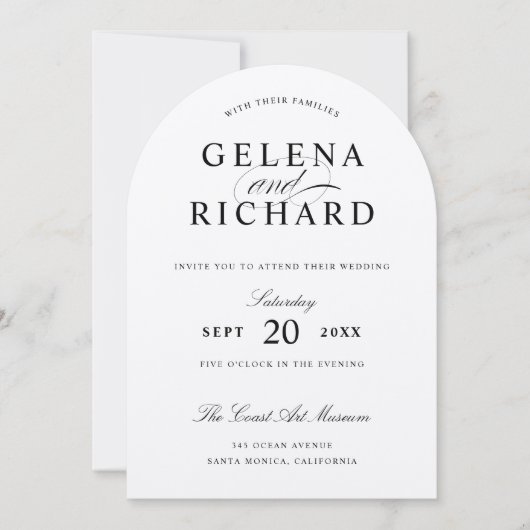 Invitation Élégant Mariage papier Arch Luxe (Devant)
