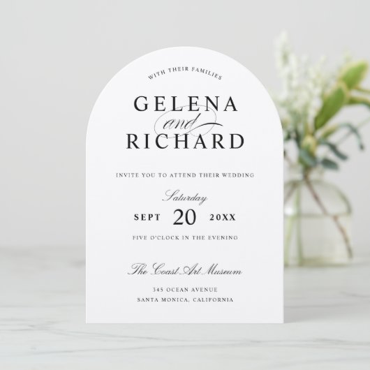 Invitation Élégant Mariage papier Arch Luxe (Debout devant)