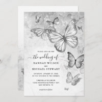 Élégant Mariage papillon en argent