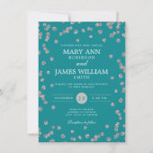 Invitation Elégant mariage Parties scintillant en argent Conf (Devant)